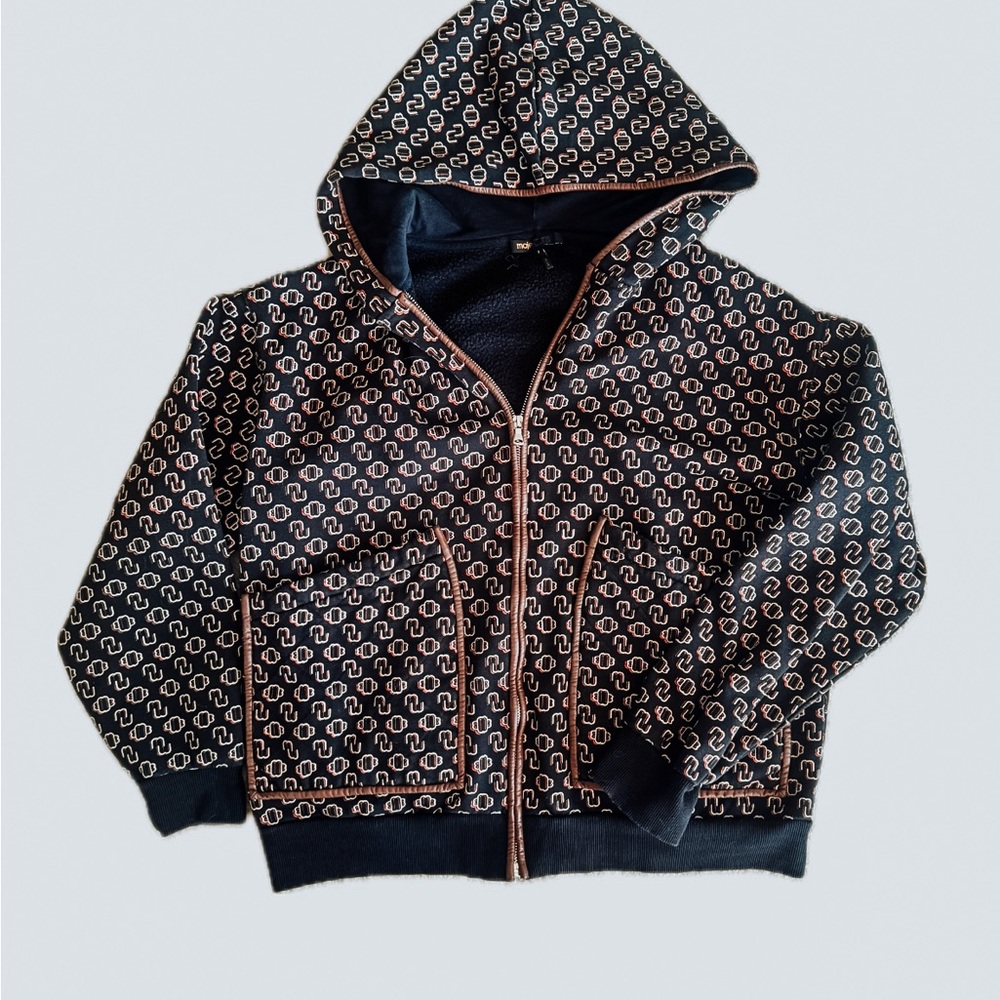 MAJE Black Patterned Hoodie